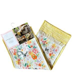 Cupcakes & Cashmere Spring Floral Easter Bunny Rabbit Double Table Runner NEW